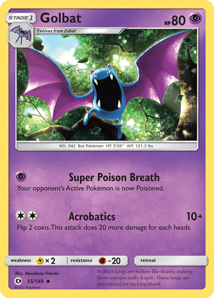 (055/149) Pokemon TCG Sun & Moon Single: Golbat   Uncommon