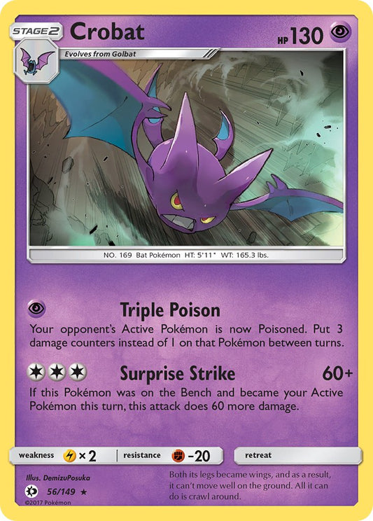 (056/149) Pokemon TCG Sun & Moon Single: Crobat  Reverse Holo Holo Rare
