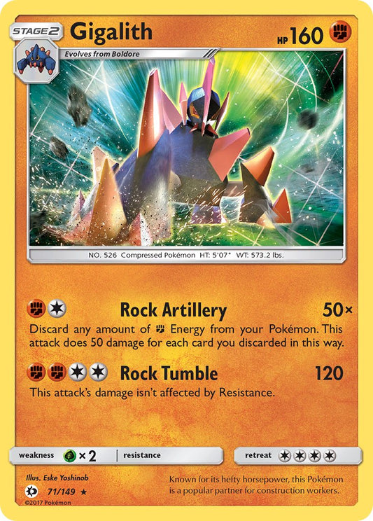 (071/149) Pokemon TCG Sun & Moon Single: Gigalith  Reverse Holo Holo Rare