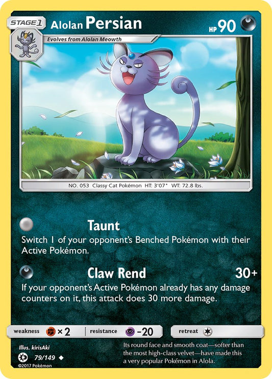 (079/149) Pokemon TCG Sun & Moon Single: Alolan Persian  Reverse Holo Uncommon