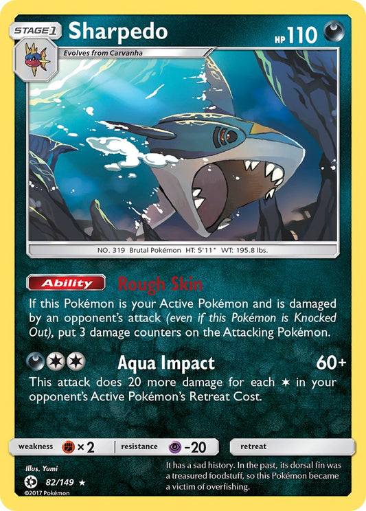 (082/149) Pokemon TCG Sun & Moon Single: Sharpedo  Reverse Holo Holo Rare