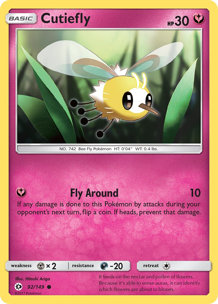 (092/149) Pokemon TCG Sun & Moon Single: Cutiefly   Common