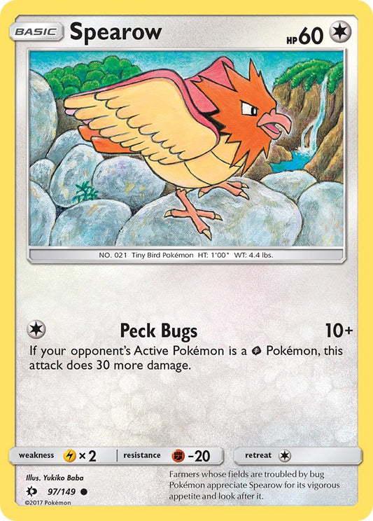 (097/149) Pokemon TCG Sun & Moon Single: Spearow   Common