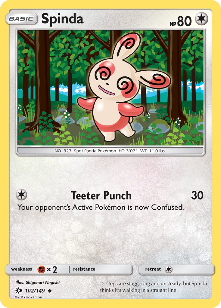 (102/149) Pokemon TCG Sun & Moon Single: Spinda   Uncommon