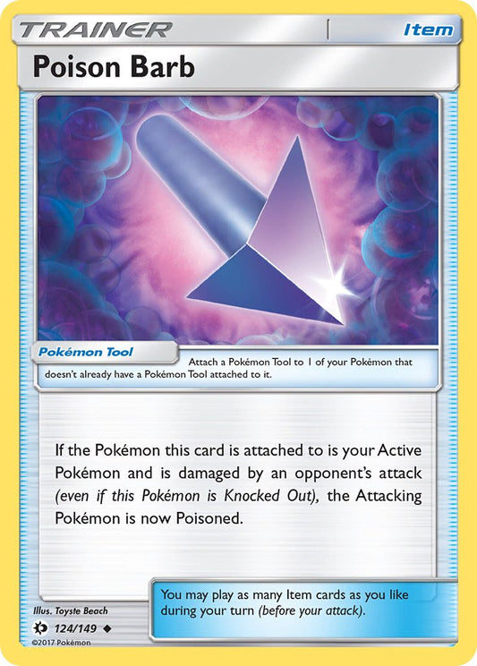 (124/149) Pokemon TCG Sun & Moon Single: Poison Barb Reverse Holo Uncommon