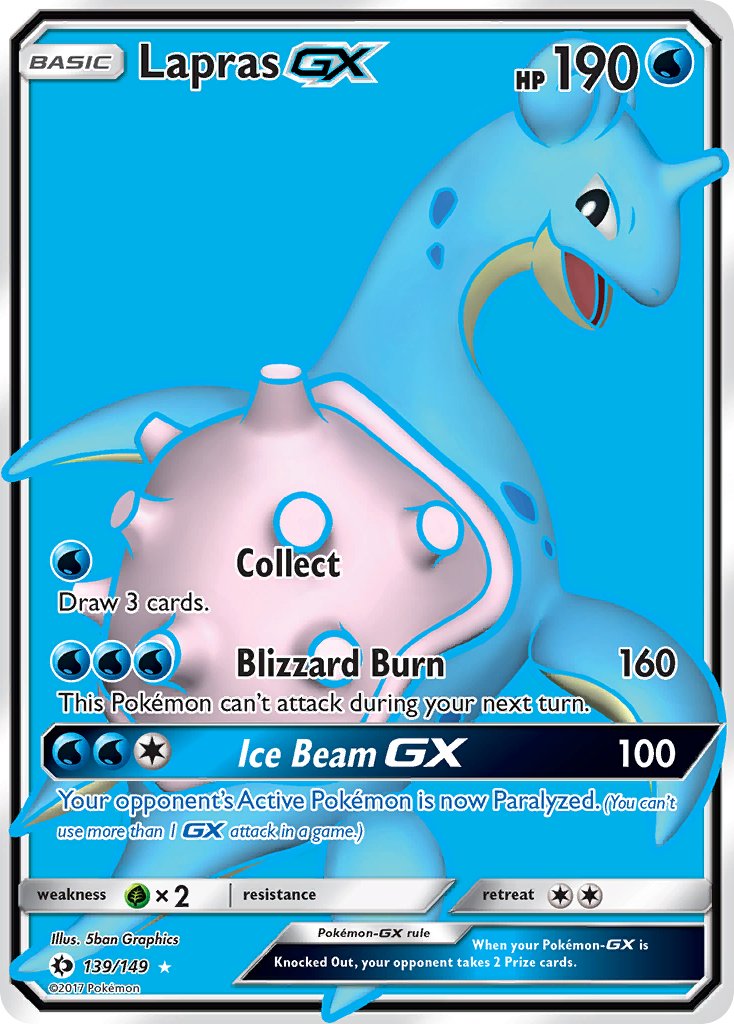 (139/149) Pokemon TCG Sun & Moon Single: Lapras GX   Ultra Rare