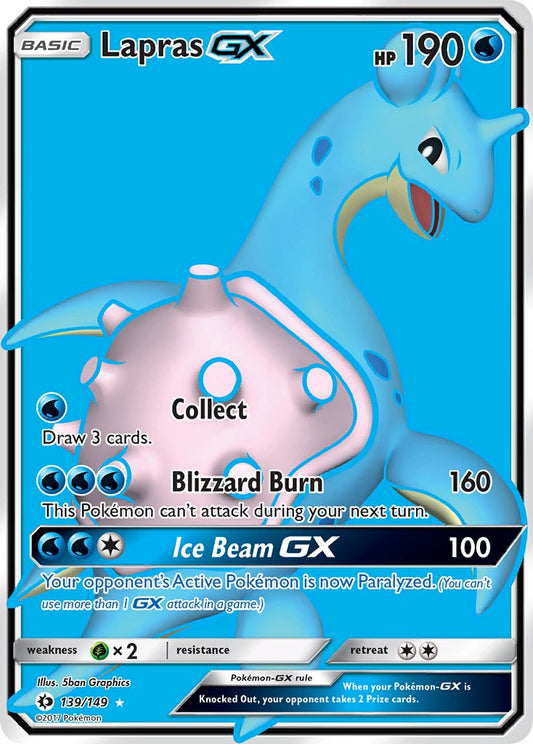 (139/149) Pokemon TCG Sun & Moon Single: Lapras GX   Ultra Rare