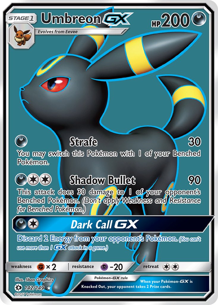(142/149) Pokemon TCG Sun & Moon Single: Umbreon GX   Ultra Rare