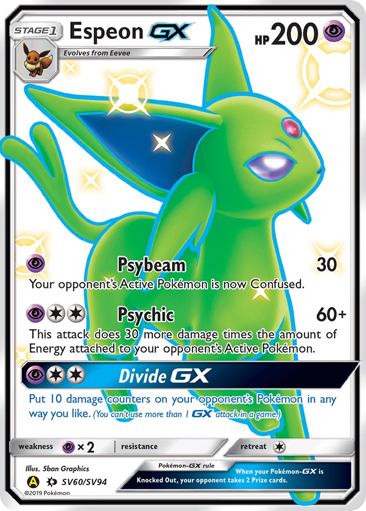 (SV060/SV094) Pokemon TCG Hidden Fates Single: Espeon GX   Shiny Ultra Rare