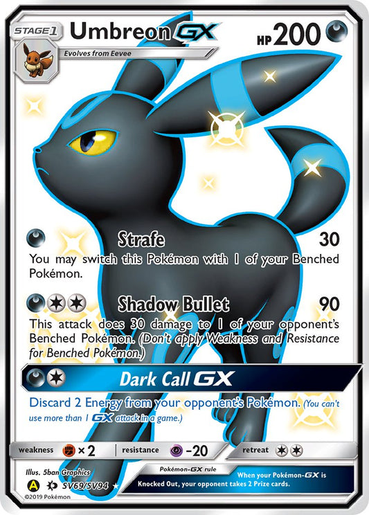 (SV069/SV094) Pokemon TCG Hidden Fates Single: Umbreon GX   Shiny Ultra Rare
