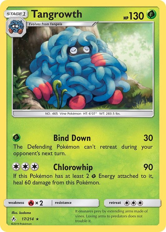 (017/214) Pokemon TCG Unbroken Bonds Single: Tangrowth  Reverse Holo Rare