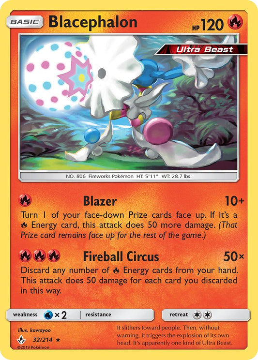 (032/214) Pokemon TCG Unbroken Bonds Single: Blacephalon  Reverse Holo Rare