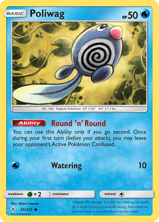 (036/214) Pokemon TCG Unbroken Bonds Single: Poliwag   Common