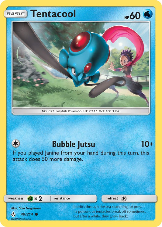 (040/214) Pokemon TCG Unbroken Bonds Single: Tentacool   Common