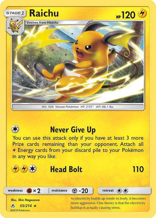 (055/214) Pokemon TCG Unbroken Bonds Single: Raichu   Rare