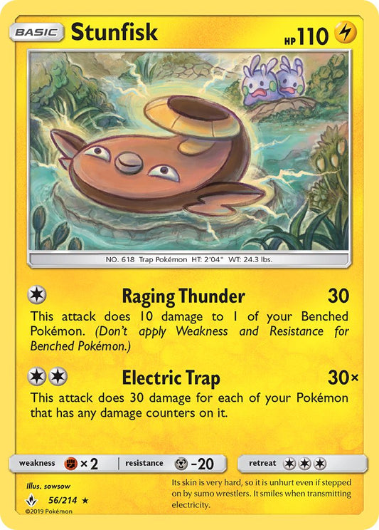 (056/214) Pokemon TCG Unbroken Bonds Single: Stunfisk   Rare