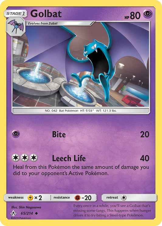 (065/214) Pokemon TCG Unbroken Bonds Single: Golbat   Uncommon