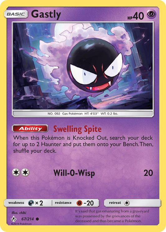 (067/214) Pokemon TCG Unbroken Bonds Single: Gastly   Common