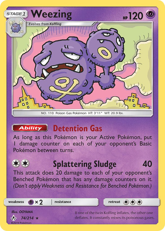 (074/214) Pokemon TCG Unbroken Bonds Single: Weezing   Rare