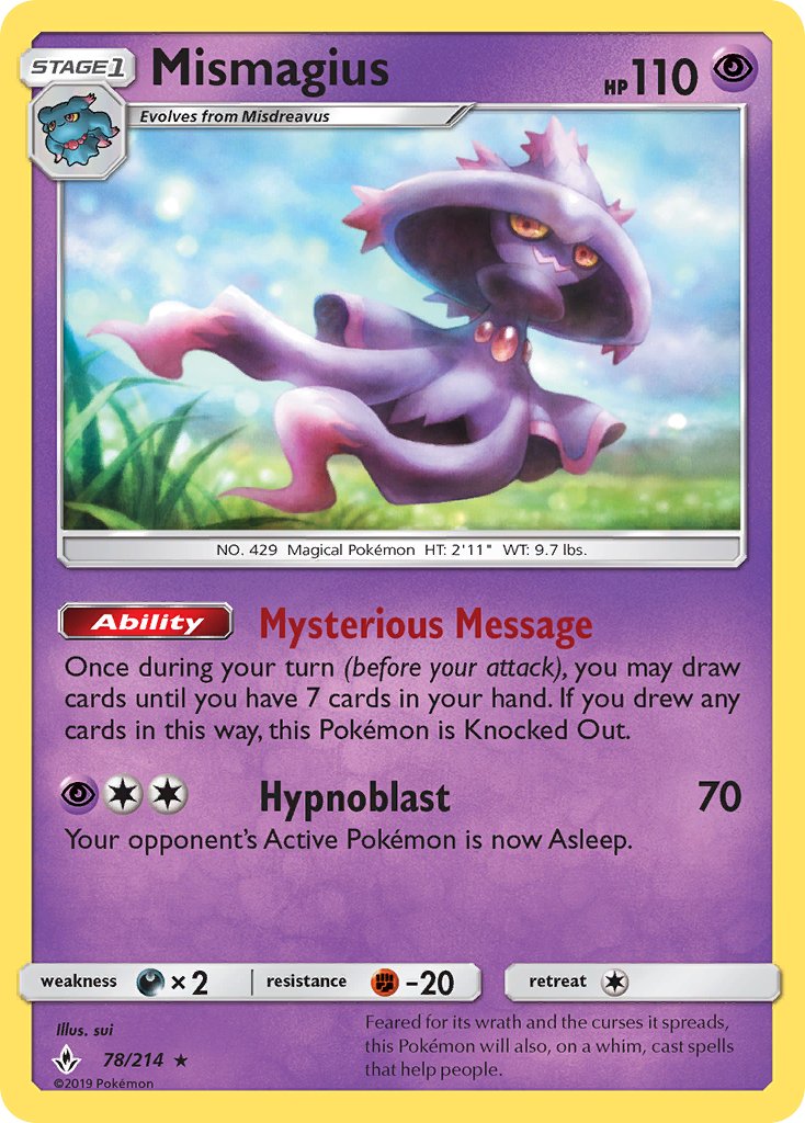 (078/214) Pokemon TCG Unbroken Bonds Single: Mismagius   Rare
