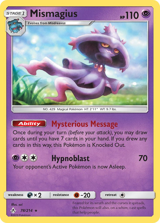 (078/214) Pokemon TCG Unbroken Bonds Single: Mismagius   Rare