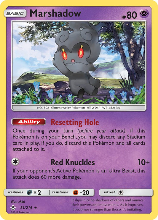 (081/214) Pokemon TCG Unbroken Bonds Single: Marshadow  Reverse Holo Holo Rare