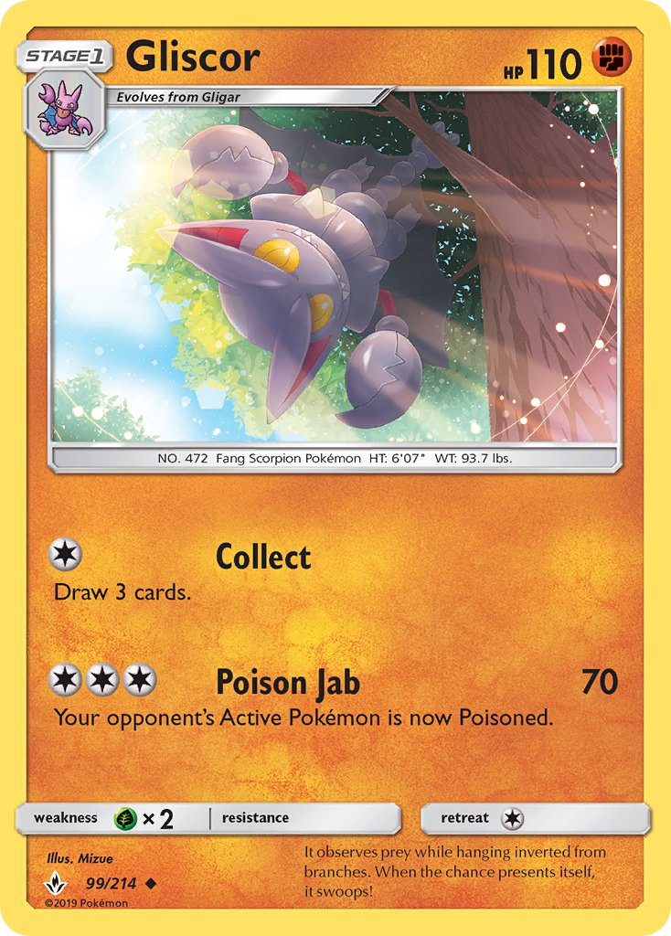 (099/214) Pokemon TCG Unbroken Bonds Single: Gliscor  Reverse Holo Uncommon