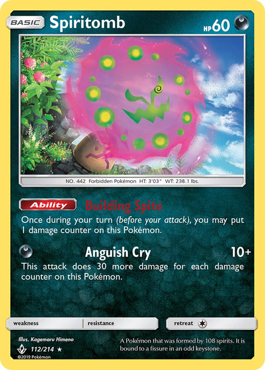 (112/214) Pokemon TCG Unbroken Bonds Single: Spiritomb   Holo Rare