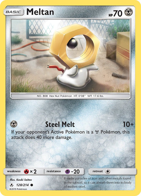 (128/214) Pokemon TCG Unbroken Bonds Single: Meltan  Reverse Holo Common