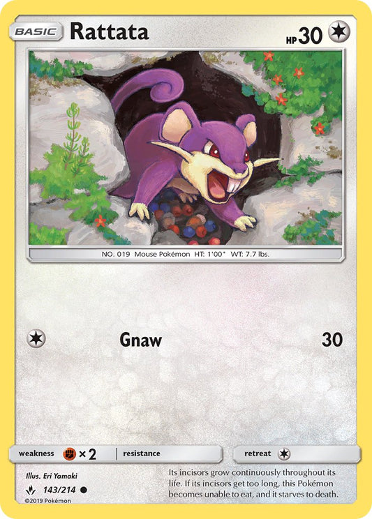 (143/214) Pokemon TCG Unbroken Bonds Single: Rattata   Common