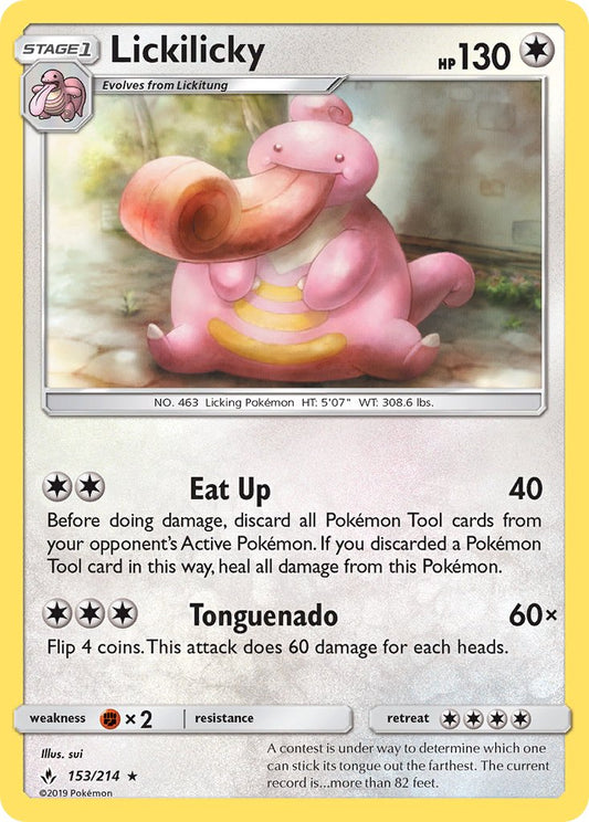 (153/214) Pokemon TCG Unbroken Bonds Single: Lickilicky   Rare