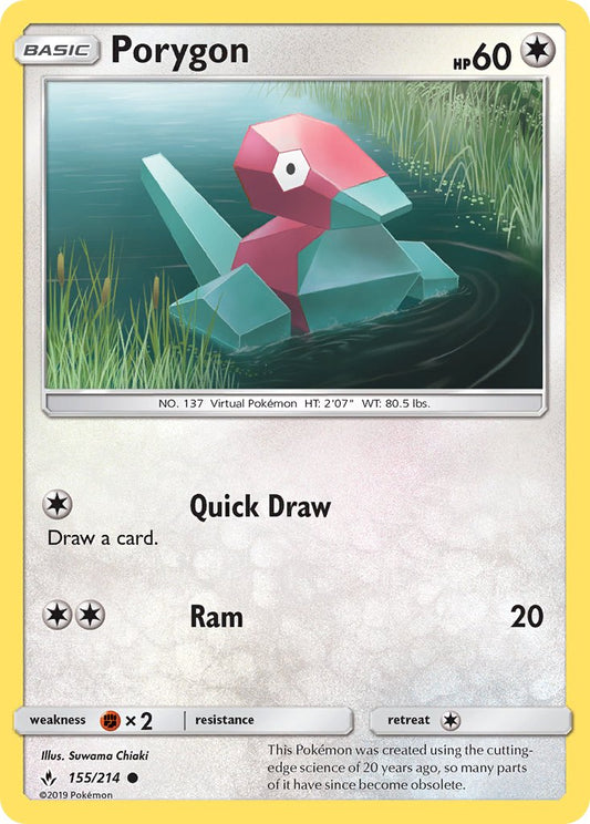 (155/214) Pokemon TCG Unbroken Bonds Single: Porygon  Reverse Holo Common