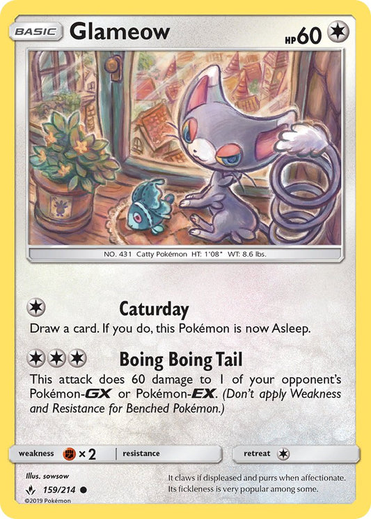(159/214) Pokemon TCG Unbroken Bonds Single: Glameow   Common
