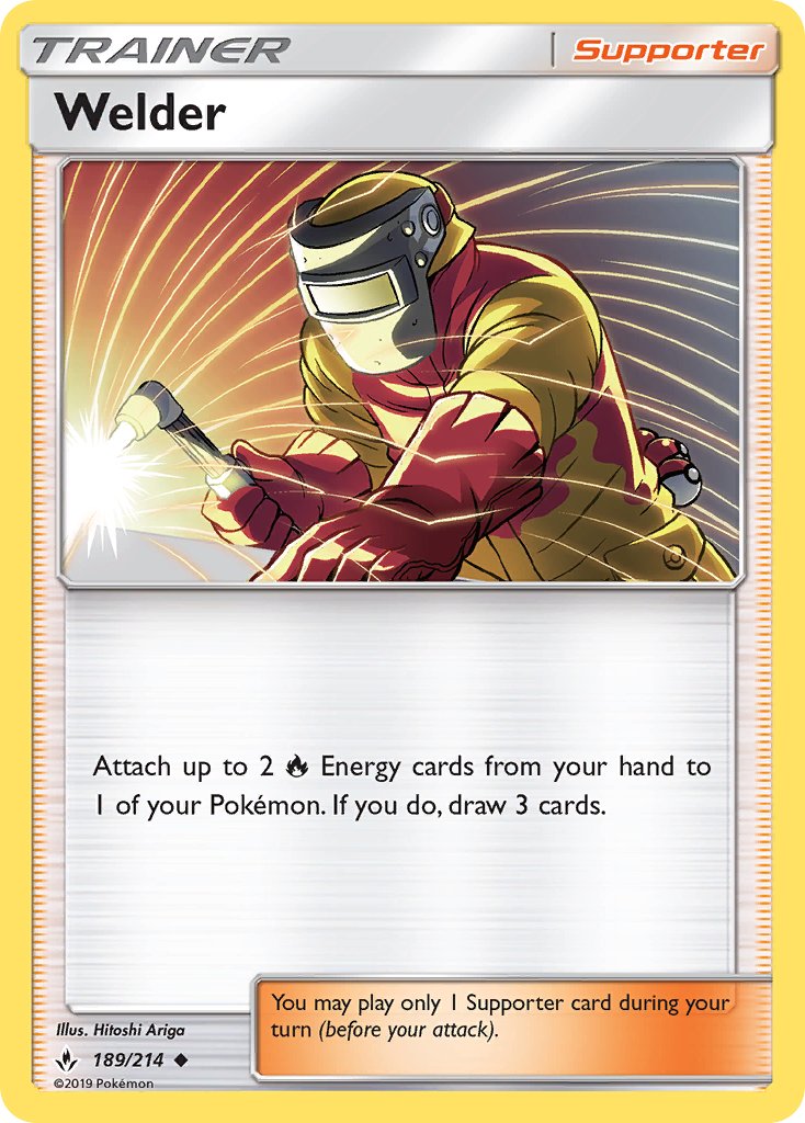 (189/214) Pokemon TCG Unbroken Bonds Single: Welder  Uncommon