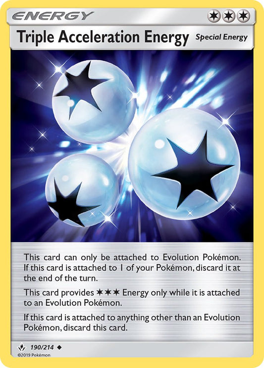 (190/214) Pokemon TCG Unbroken Bonds Single: Triple Acceleration Energy Reverse Holo Uncommon