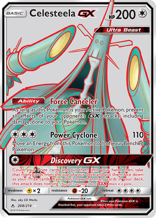 (208/214) Pokemon TCG Unbroken Bonds Single: Celesteela GX   Ultra Rare