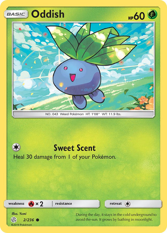 (002/236) Pokemon TCG Cosmic Eclipse Single: Oddish   Common