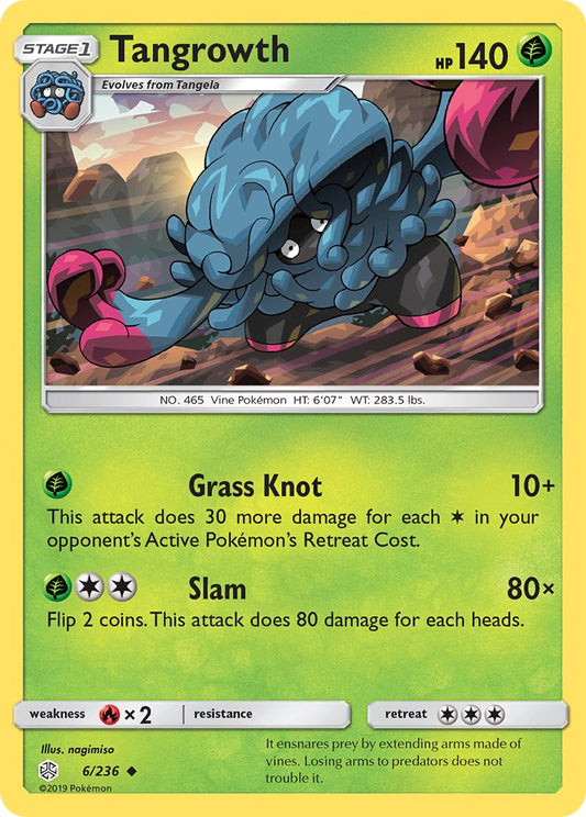 (006/236) Pokemon TCG Cosmic Eclipse Single: Tangrowth  Reverse Holo Uncommon