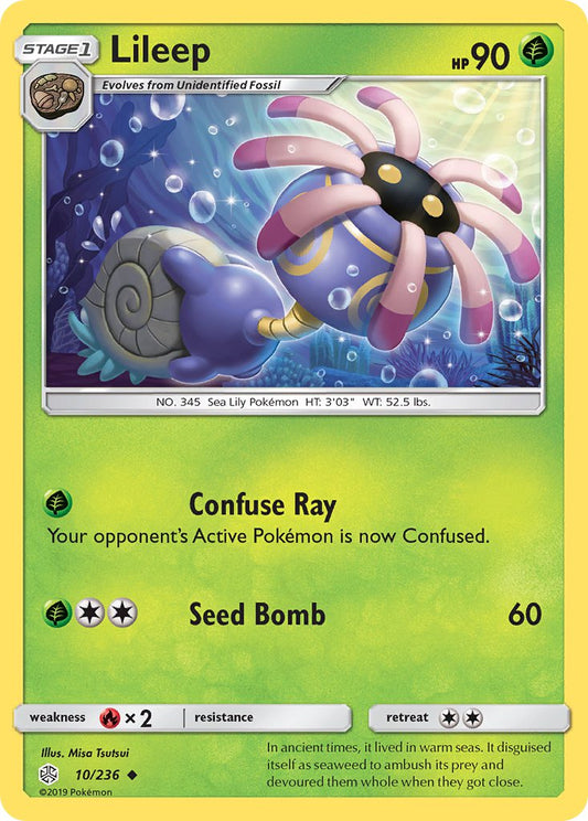 (010/236) Pokemon TCG Cosmic Eclipse Single: Lileep  Reverse Holo Uncommon
