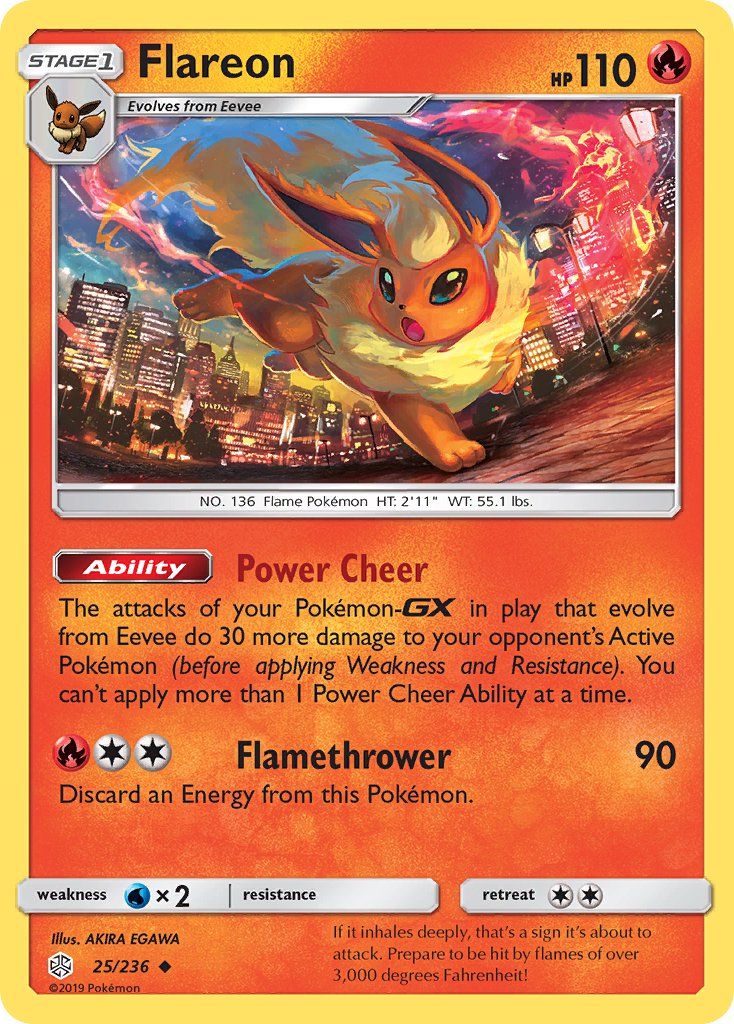 (025/236) Pokemon TCG Cosmic Eclipse Single: Flareon   Uncommon