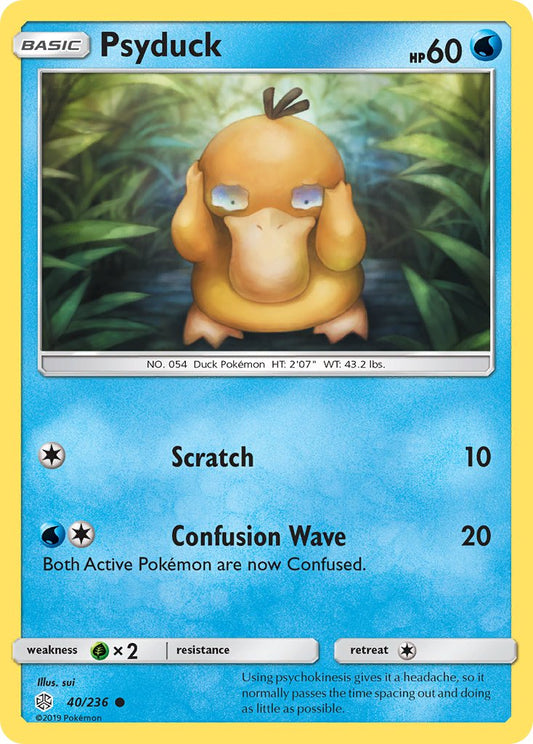 (040/236) Pokemon TCG Cosmic Eclipse Single: Psyduck   Common