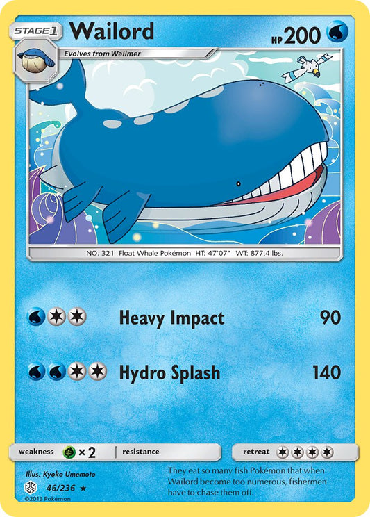 (046/236) Pokemon TCG Cosmic Eclipse Single: Wailord   Rare