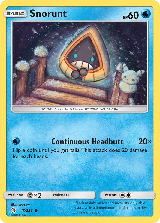(047/236) Pokemon TCG Cosmic Eclipse Single: Snorunt   Common