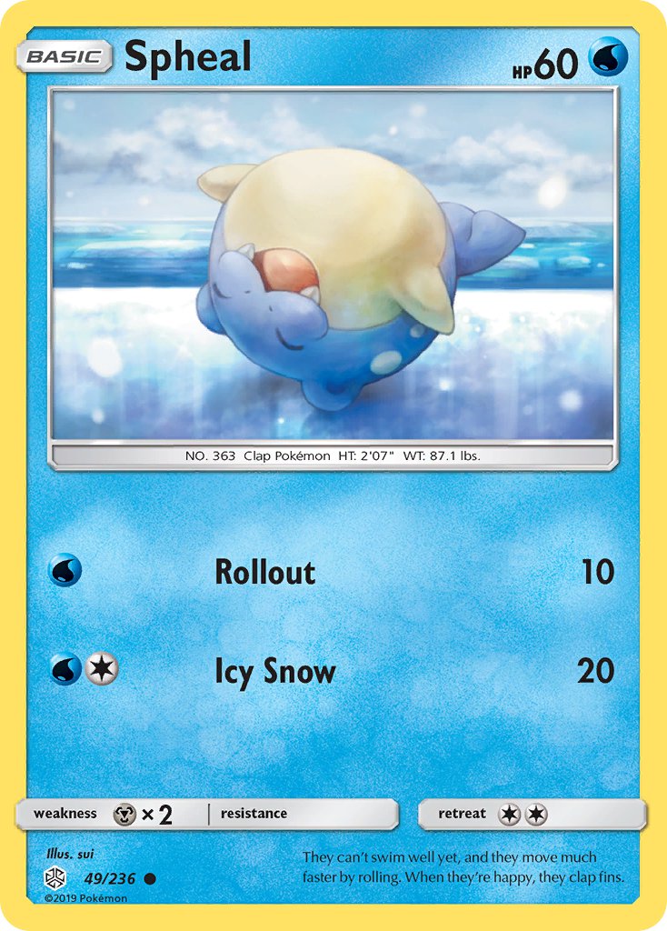 (049/236) Pokemon TCG Cosmic Eclipse Single: Spheal  Reverse Holo Common