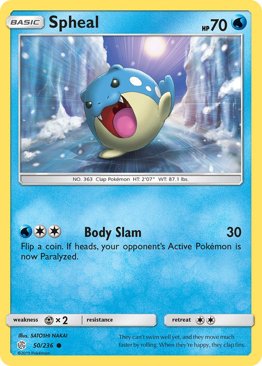 (050/236) Pokemon TCG Cosmic Eclipse Single: Spheal  Reverse Holo Common