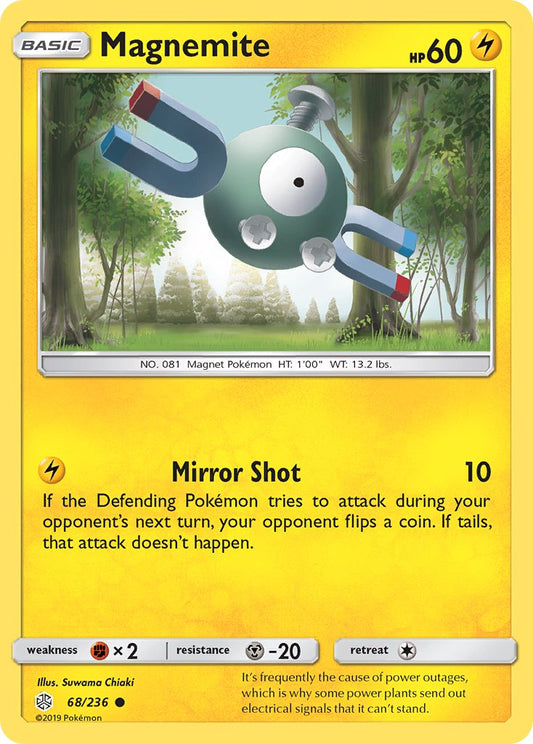 (068/236) Pokemon TCG Cosmic Eclipse Single: Magnemite  Reverse Holo Common