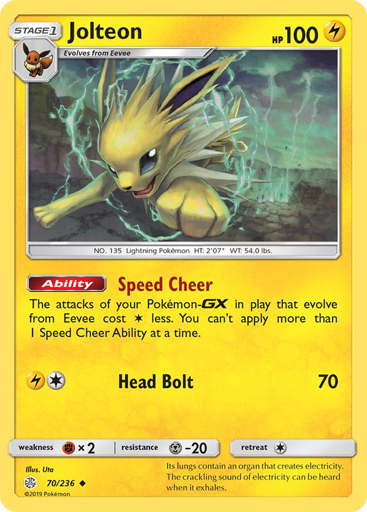 (070/236) Pokemon TCG Cosmic Eclipse Single: Jolteon   Uncommon