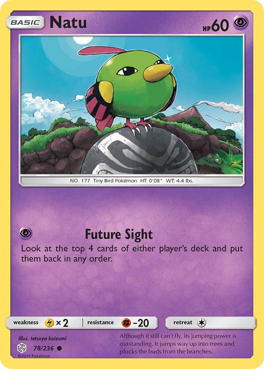 (078/236) Pokemon TCG Cosmic Eclipse Single: Natu  Reverse Holo Common