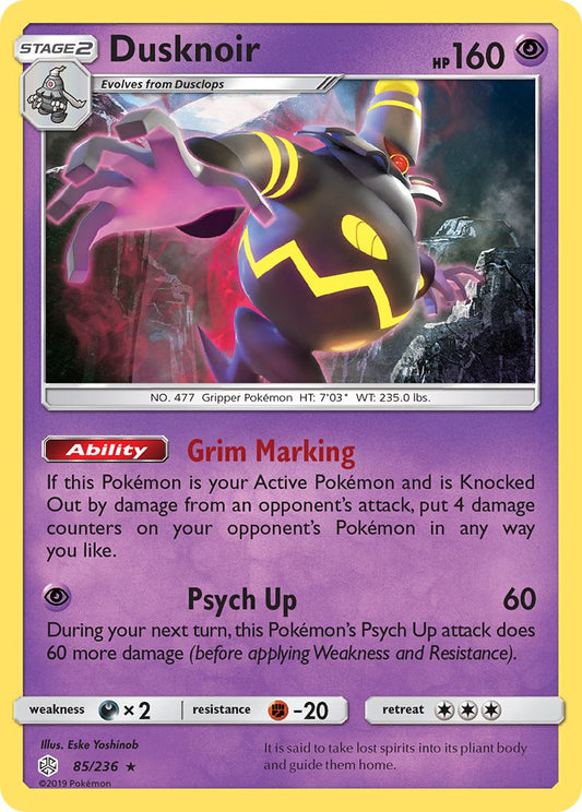 (085/236) Pokemon TCG Cosmic Eclipse Single: Dusknoir   Holo Rare