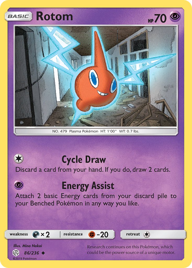 (086/236) Pokemon TCG Cosmic Eclipse Single: Rotom  Reverse Holo Uncommon